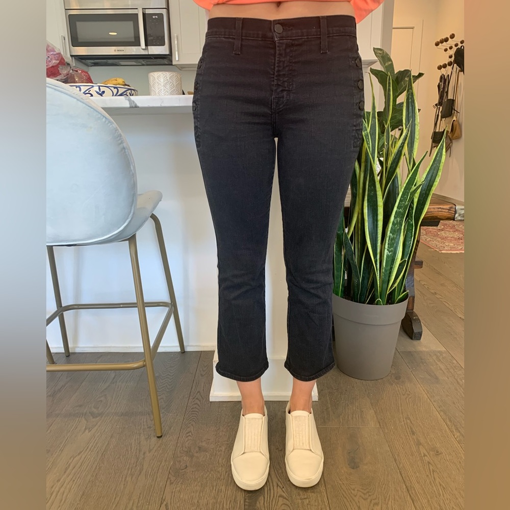 J brand black Zion vanity crop flare jeans